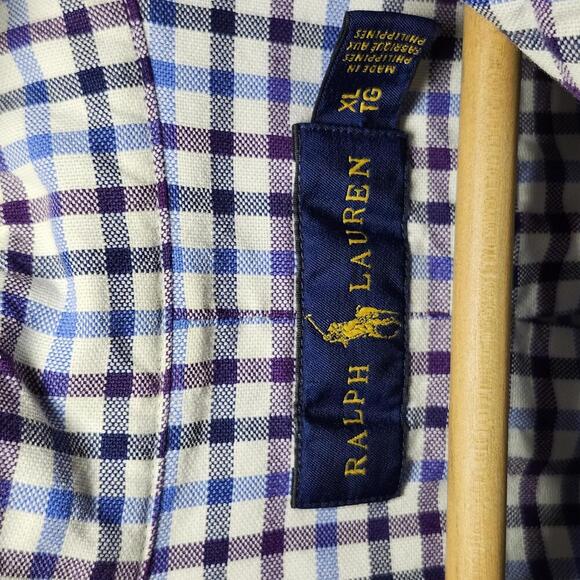 Ralph Lauren Men's Casual Shirt Size XL Blue and Purple Checkered - Picture 5 of 7